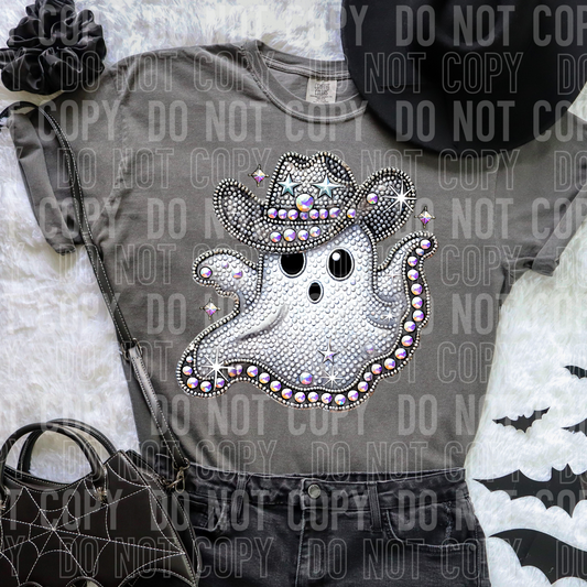 Faux Rhinestone Howdy Ghost