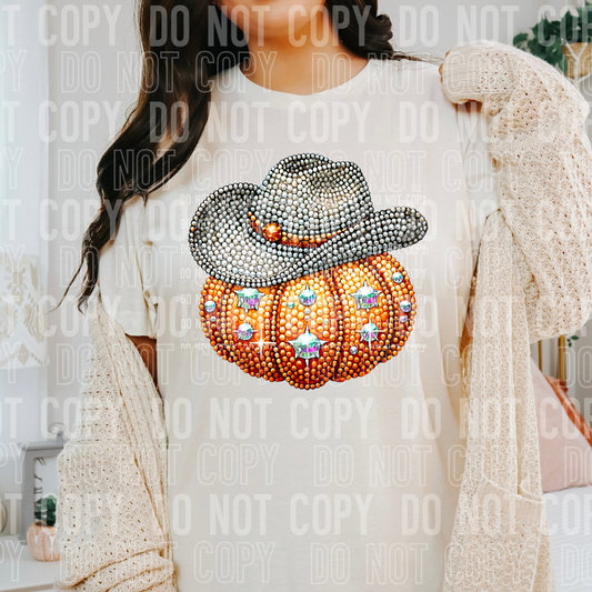 Faux Rhinestone Howdy Pumpkin